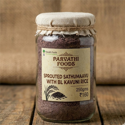 Sprouted sathumaavu with bl kavuni rice